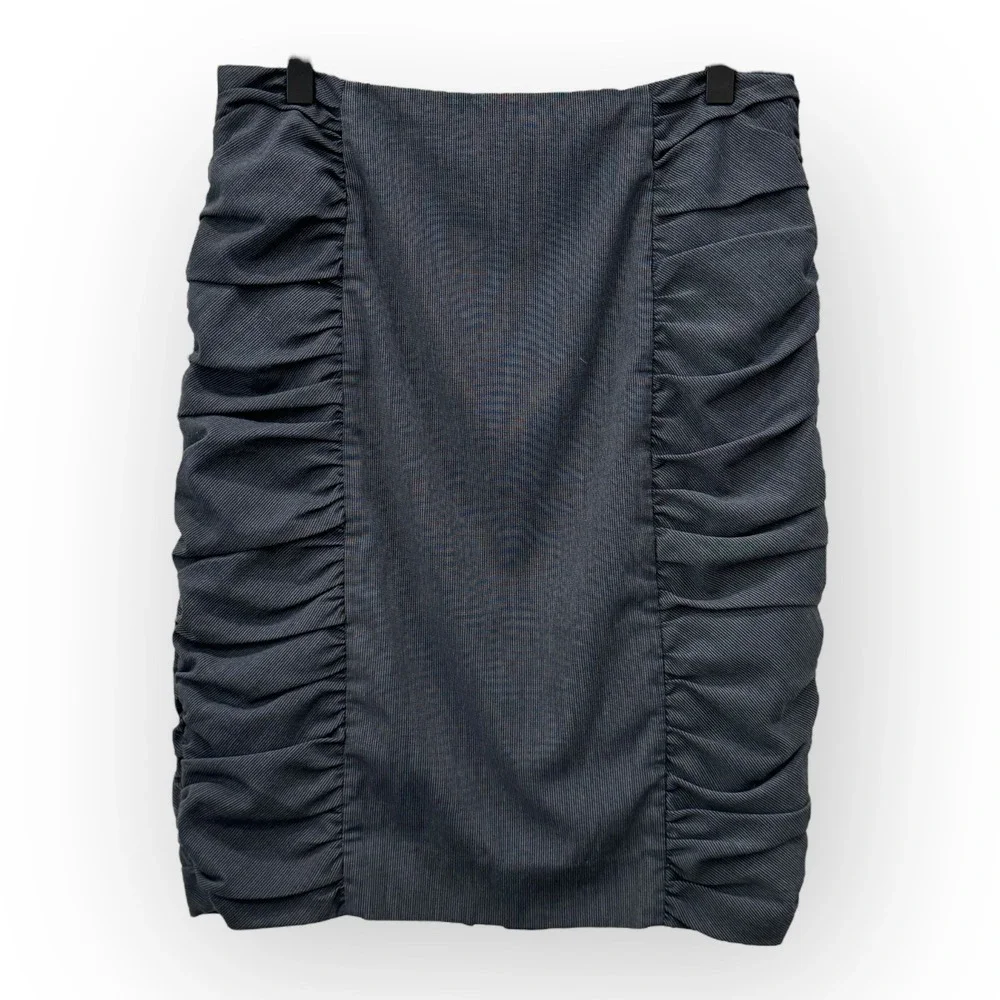 Anthropologie Cartonnier Ruched Pencil Skirt Women's‎ Size 4 Gray Career Office
